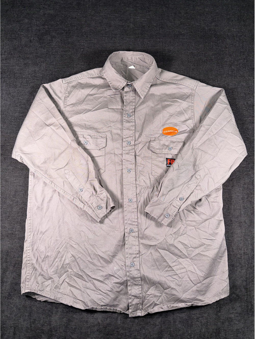 Ticomela XL Gray FR Work Shirt NFPA2112 CAT2